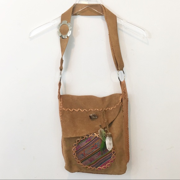Vintage Handbags - Boho | Raw Leather Suede Bag